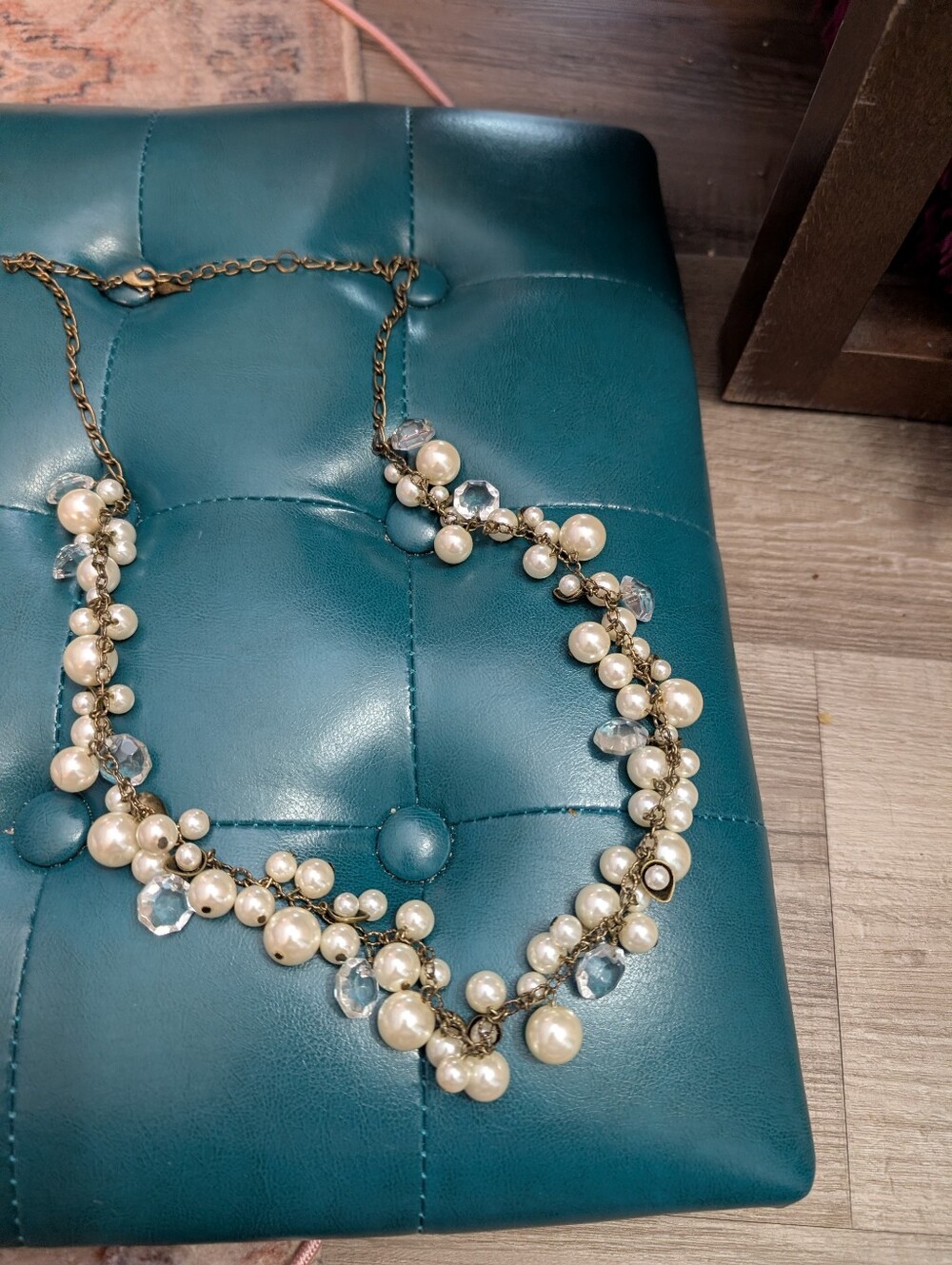 Chloe + Isabel Cream Pearl and Clear Crystal Bib Necklace
